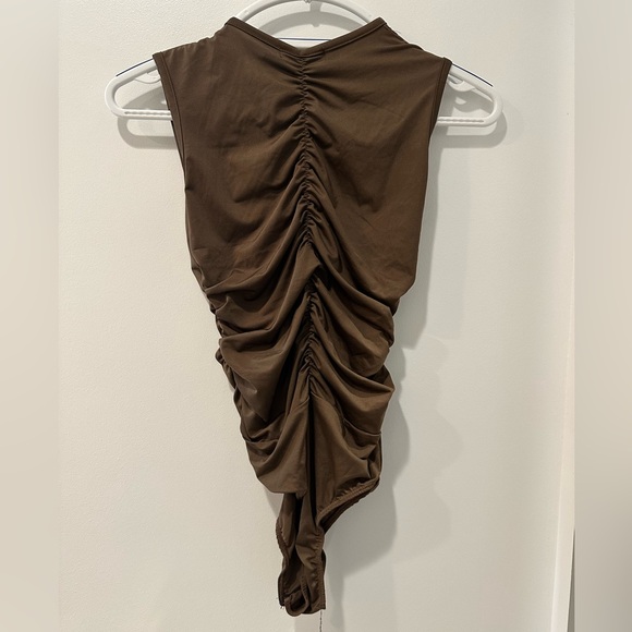 PLT Brown Rouged Tank Bodysuit - Picture 4 of 4